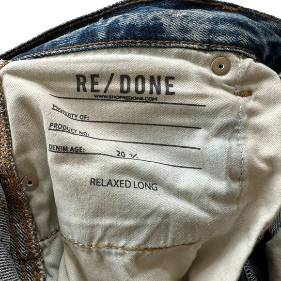RE/DONE High Rise Relaxed Straight Jeans in in Crafted Indigo Women's Size 26 - Picture 9 of 12